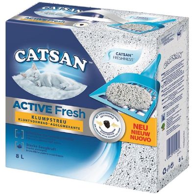 CATSAN ?Active Fresh - 1 x 8 Liter ? Katzenstreu aus Naturton mit Aktivkohle
