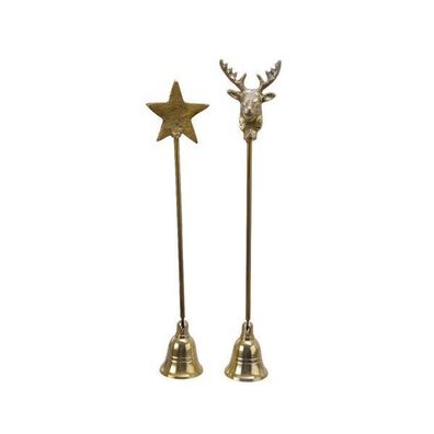 Kerzenlöscher Hirsch oder Stern Farbe Gold Weihnachten Dochtlöscher 27 cm