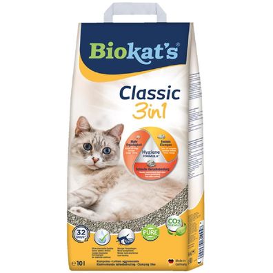 Biokat's ? Classic 3in1 ohne Duft - 1 x 10 L ? Katzenstreu