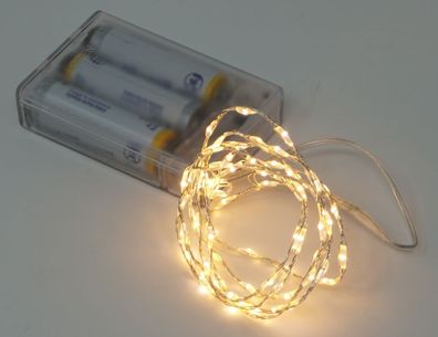 Lichterkette mit 66 Micro LED warmweiß 100 cm Timer Batteriebetrieb