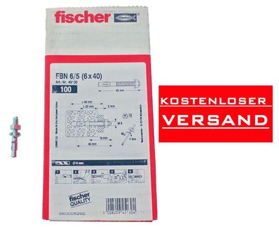 Fischer 100 Stück 505526 Bolzenanker FBN 6/5 ( 6x40) 45130