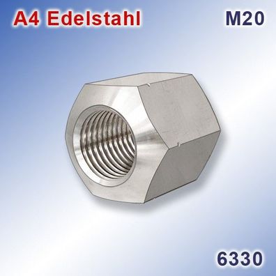 Sechskantmutter M20 1,5xd DIN 6330 A4 Edelstahl | Hexagon Nuts | Stainless Steel 316