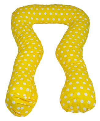 Stillkissen - Schwangerschaftskissen - groß - 100% Baumwolle - Punkte auf Gelb