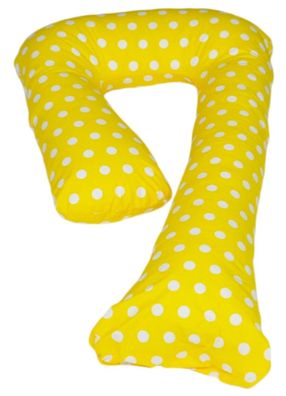 Stillkissen - Schwangerschaftskissen - groß - 100% Baumwolle - Punkte auf Gelb