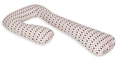Stillkissen - Schwangerschaftskissen - groß - 100% Baumwolle - rosa-schwarz-graue