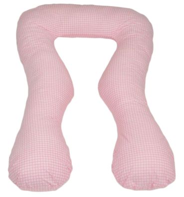 Stillkissen - Schwangerschaftskissen - groß - 100% Baumwolle - rosa kariert
