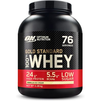 Optimum Nutrition 100 % Whey Gold Standard, 2.27 kg (5 lb) Dose, Caramel Toffee Fudge