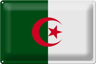 Blechschild Flagge Algerien 30x20 cm Flag of Algeria Deko Schild tin sign