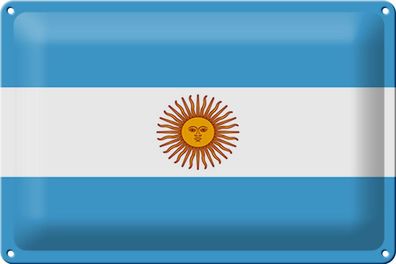 Blechschild Flagge Argentinien 30x20 cm Flag of Argentina Deko Schild tin sign
