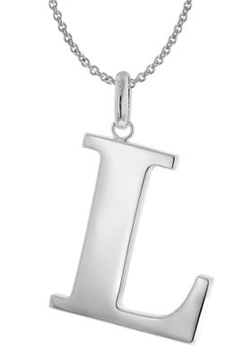 trendor Schmuck Damen-Halskette mit Großem Buchstaben L 925 Silber 41780-L