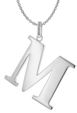 trendor Schmuck Damen-Kette mit Großem Buchstaben M 925 Silber 41780-M