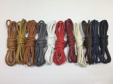 Gewachste Schnürsenkel Rundsenkel Laces Schuhe 11 Farben L 60cm - 180cm x 2,5mm