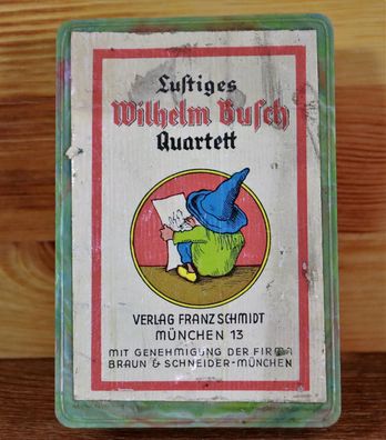 Kartenspiel - Lustiges Wilhelm Busch Quartett / Verlag Franz Schmidt München #W