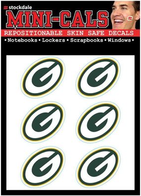 NFL Green Bay Packers Face Cals 6-teiliges Aufkleber Sticker Set Gesicht uvm