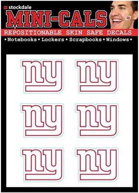 NFL New York Giants Face Cals 6-teiliges Aufkleber Sticker Set Gesicht uvm