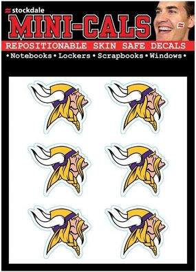 NFL Minnesota Vikings Face Cals 6-teiliges Aufkleber Sticker Set Gesicht uvm