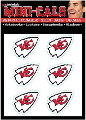 NFL Kansas City Chiefs Face Cals 6-teiliges Aufkleber Sticker Set Gesicht uvm