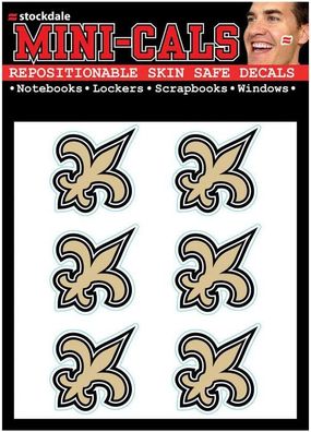 NFL New Orleans Saints Face Cals 6-teiliges Aufkleber Sticker Set Gesicht uvm