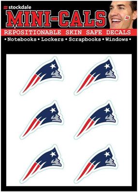 NFL New England Patriots Face Cals 6-teiliges Aufkleber Sticker Set Gesicht uvm