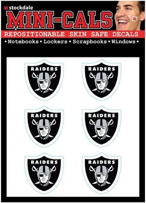 NFL Las Vegas Raiders Face Cals 6-teiliges Aufkleber Sticker Set Gesicht uvm