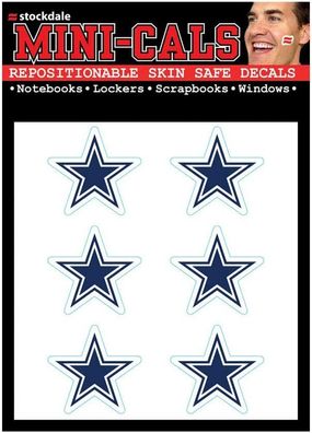 NFL Dallas Cowboys Face Cals 6-teiliges Aufkleber Sticker Set Gesicht uvm