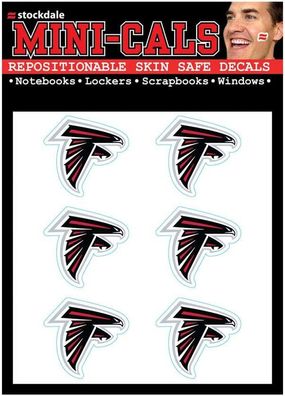 NFL Atlanta Falcons Face Cals 6-teiliges Aufkleber Sticker Set Gesicht uvm