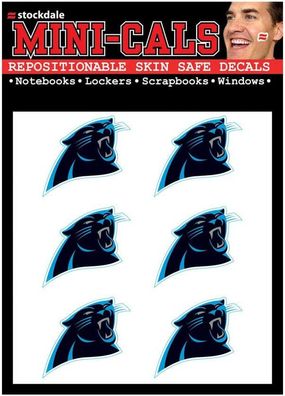 NFL Carolina Panthers Face Cals 6-teiliges Aufkleber Sticker Set Gesicht uvm