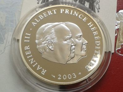 Original 10 euro 2003 PP Monaco Fürst Rainier und Prinz Albert Silber