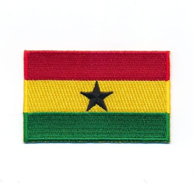 80 x 50 mm Ghana Flagge Flag Accra Afrika Patch Edel Aufnäher Aufbügler 1190 X