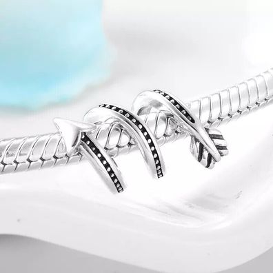 Charm Anhänger kompatibel Pandora Silber 925 Spiralform Weihnachtsgeschenk für Frauen
