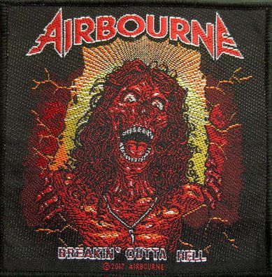Airbourne Breakin´ Outta Hell gewebter Aufnäher woven Patch 100% offizielles Merch