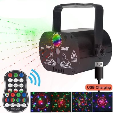 USB wiederaufladbare RGB-Disco & DJ-LED-Laser, Bühnenprojektor, Lampenlichter