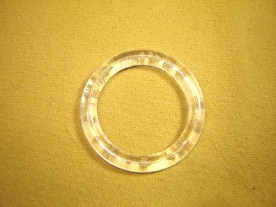 ausgefallene runde Gürtelschließe 7,5cm 80er Jahre Deko Kunststoff farblos Vintage