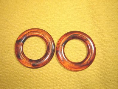 2x ausgefallene runde Gürtelschließe 5,7cm 80er Jahre Deko Kunststoff braun Vintage