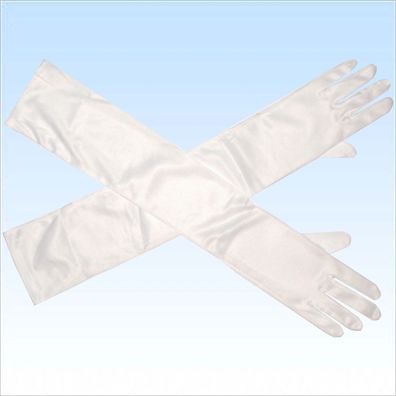Extra lange Handschuhe Weiß für elegante Abendgarderobe 1A Qualität Karneval