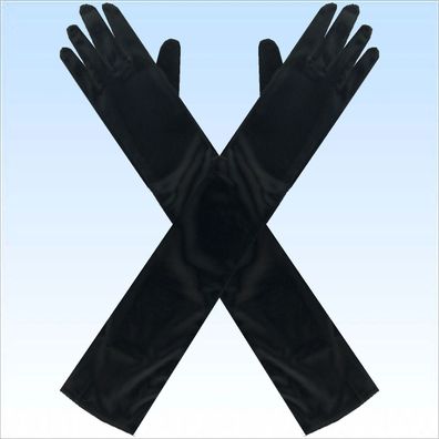 Extra lange Handschuhe XL Schwarz für elegante Abendgarderobe 1A Qualität Karneval