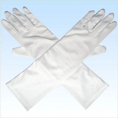 Lange Handschuhe für elegante Abendgarderobe Weiß Fingerhandschuhe Handschuh