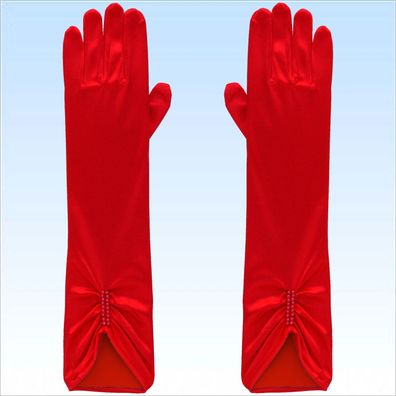 Ellenbogen Handschuhe Satin Rot Fingerhandschuhe Abendgarderobe Handschuh