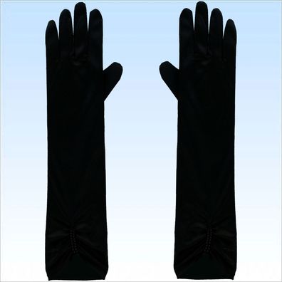 Ellenbogen Handschuhe Satin Schwarz Fingerhandschuhe Abendgarderobe Handschuh