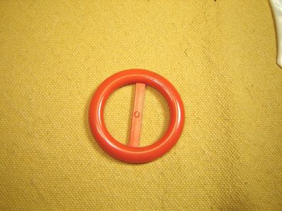 ausgefallene runde Gürtelschließe 80er Jahre Deko Kunststoff orange Vintage