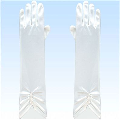 Ellenbogen Handschuhe Satin Weiß Fingerhandschuhe Abendgarderobe Handschuh