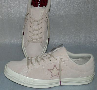 Converse 163189C ONE STAR OX Rau UP Suede Leder Schuhe Sneaker Boots 46 Egret