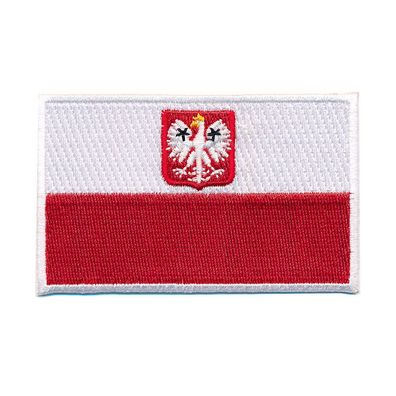 80 x 50 mm Polen Adler Flagge Polska Poland Flag Patch Aufnäher Aufbügler 0660 X