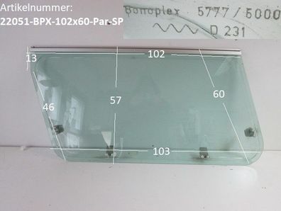 Wohnwagenfenster Bonoplex 5777/5000 D231 ca 102 x 60 Parallelogram (Lagerware -> ...