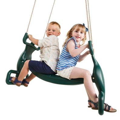 Doppelschaukel aus Kunststoff Doppelsitz für zwei Kinder Spielplatz Spielturm Zubehör