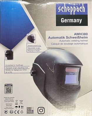 Scheppach AWH380 Automatik Schweißhelm Schweißschild Schutzhelm Schweißschirm Schwarz
