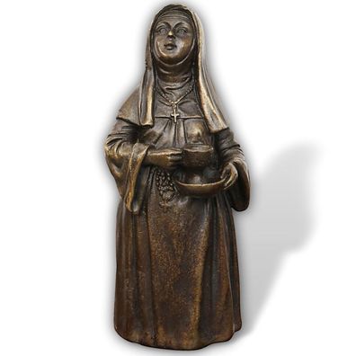 Skulptur Tischglocke Nonne Kloster Antik-Stil Bronzeskulptur Glocke Bronze Figur