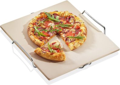 Küchenprofi Pizzastein mit Gestell 38x33,5x1cm