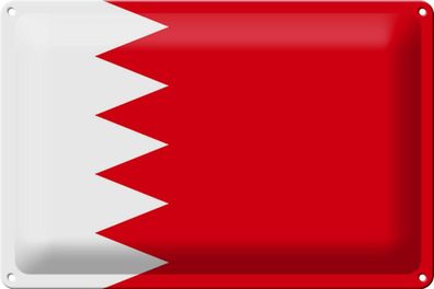 Blechschild Flagge Bahrain 30x20 cm Flag of Bahrain Fahne Deko Schild tin sign
