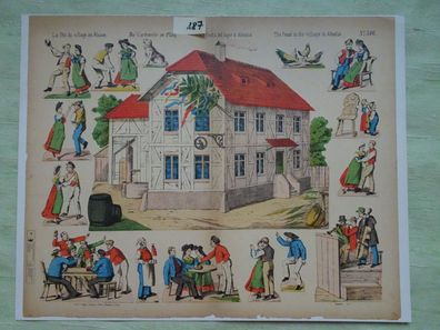 alte Bilderbogen Die Kirchweihe im Elsaß N°386 Burckhardt´s
